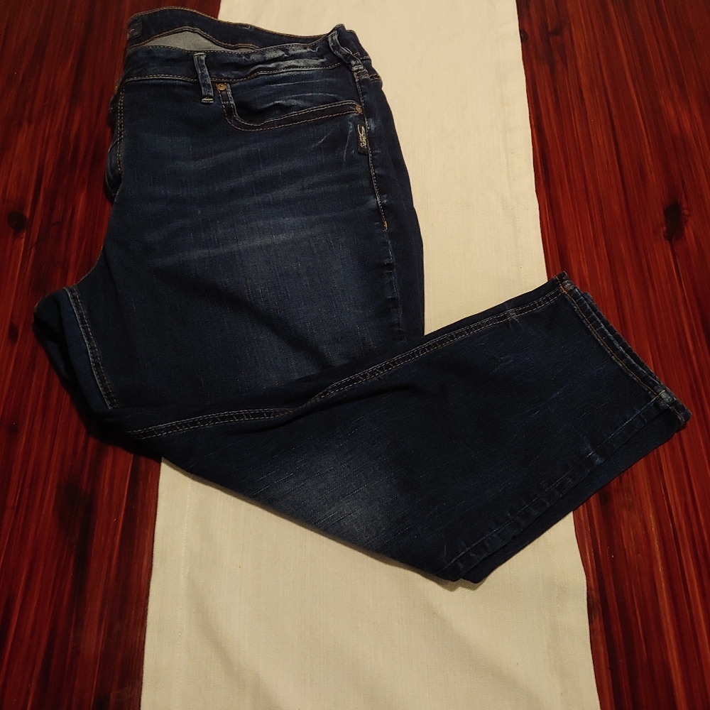 Silver dark wash skinny jeans